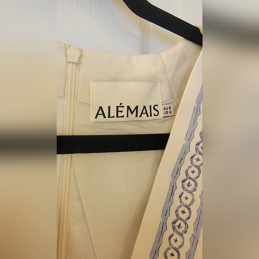 Alémais Villa Romantica linen-blend midi dress US 4 - Picture 11 of 11